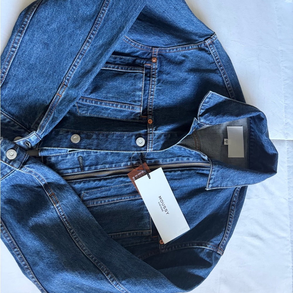 Moussy Dark Blue Denim Jean Jacket - Picture 2 of 7